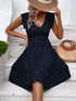 ruffled-v-neck-cap-sleeve-dress OhSoStyled - Sophia's Style in Dark Blue-5